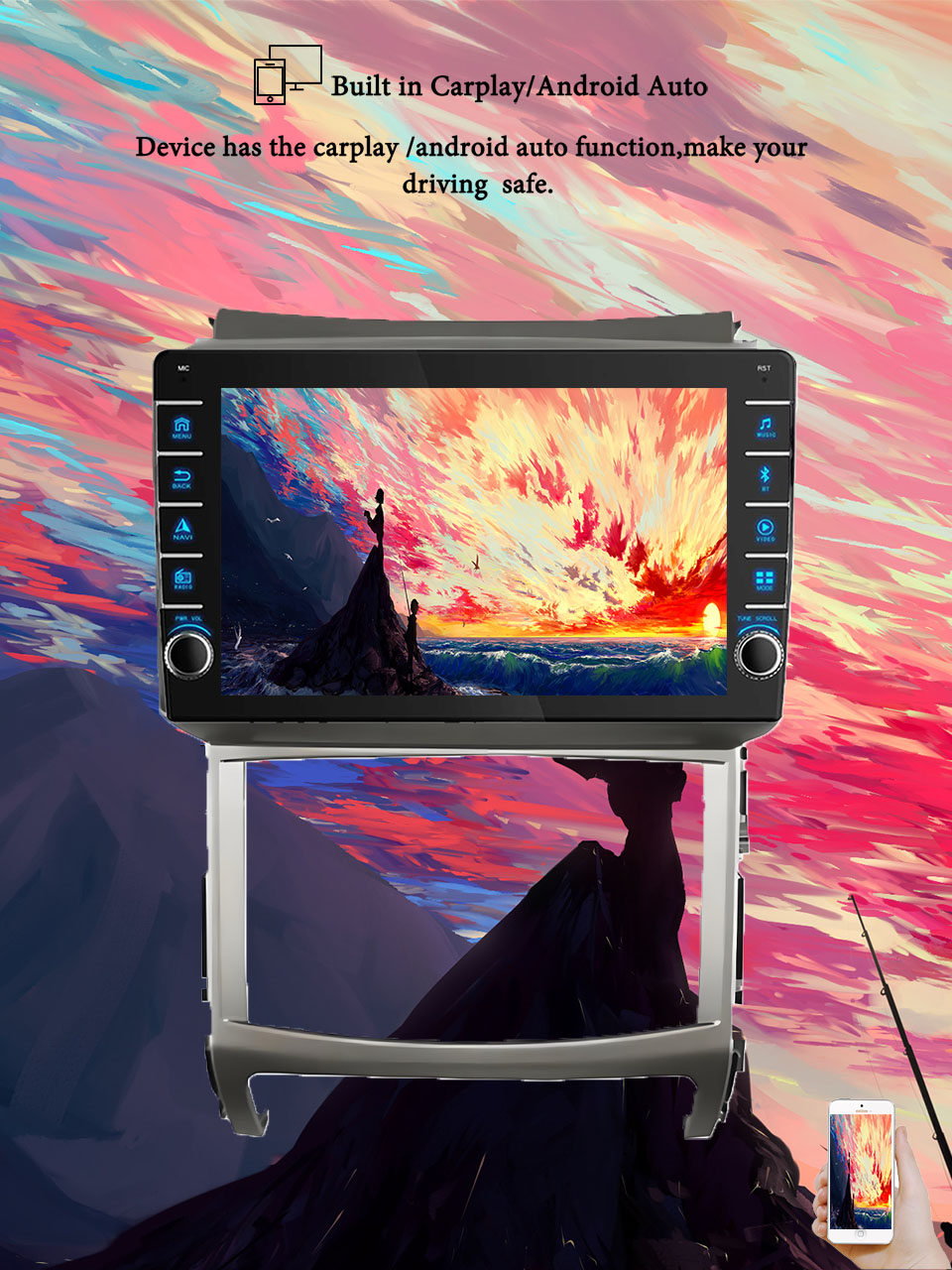 Tablet Danish Mobile & Accessories - 8G+128G Android14 Dla Hyundai Veracruz ix55